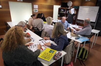 Estudiants de català a Blanquerna, a Madrid.