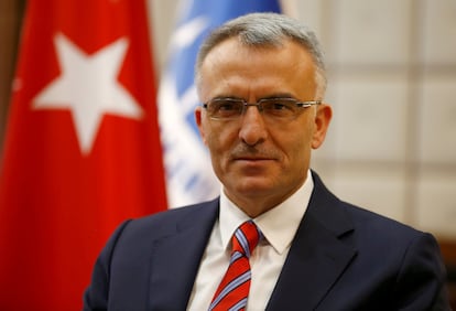 El gobernador saliente del banco central turco, Naci Agbal, en 2016.