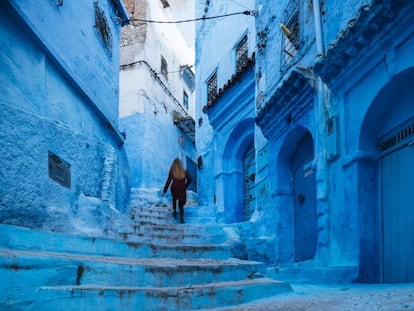 Una de las calles de la medina de Chefchauen, en el norte de Marruecos. 