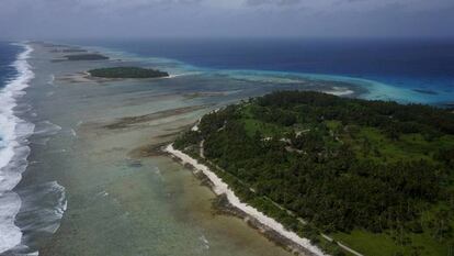 Vista parcial das 97 ilhas que formam o atol de Kwajalein.
