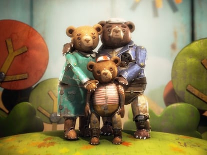 Uma imagem da curta-metragem animada 'A bear story'.