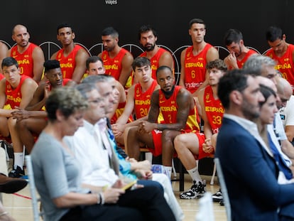 Lorenzo Brown durante la presentación de la selección española este martes en el centro deportivo madrileño Daoíz y Velarde.