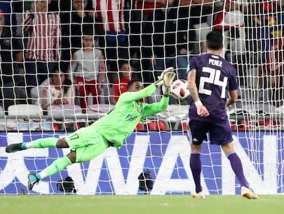 Khalid Essa defendeu o último pênalti do River, batido por Enzo Pérez.