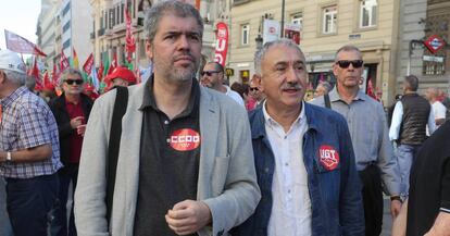 Unai Sordo (CC OO) y José Álvarez (UGT)