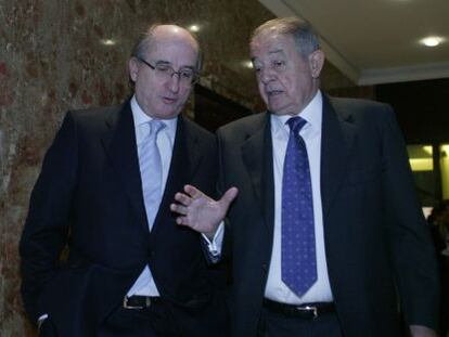 Antonio Brufau, presidente de Repsol, y Salvador Gabarr&oacute;, presidente de Gas Natural Fenosa