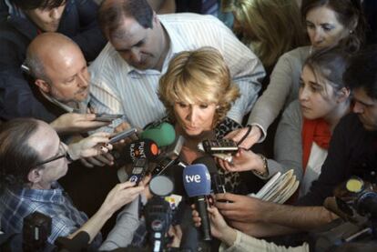 Esperanza Aguirre, el jueves, en la Asamblea de Madrid.