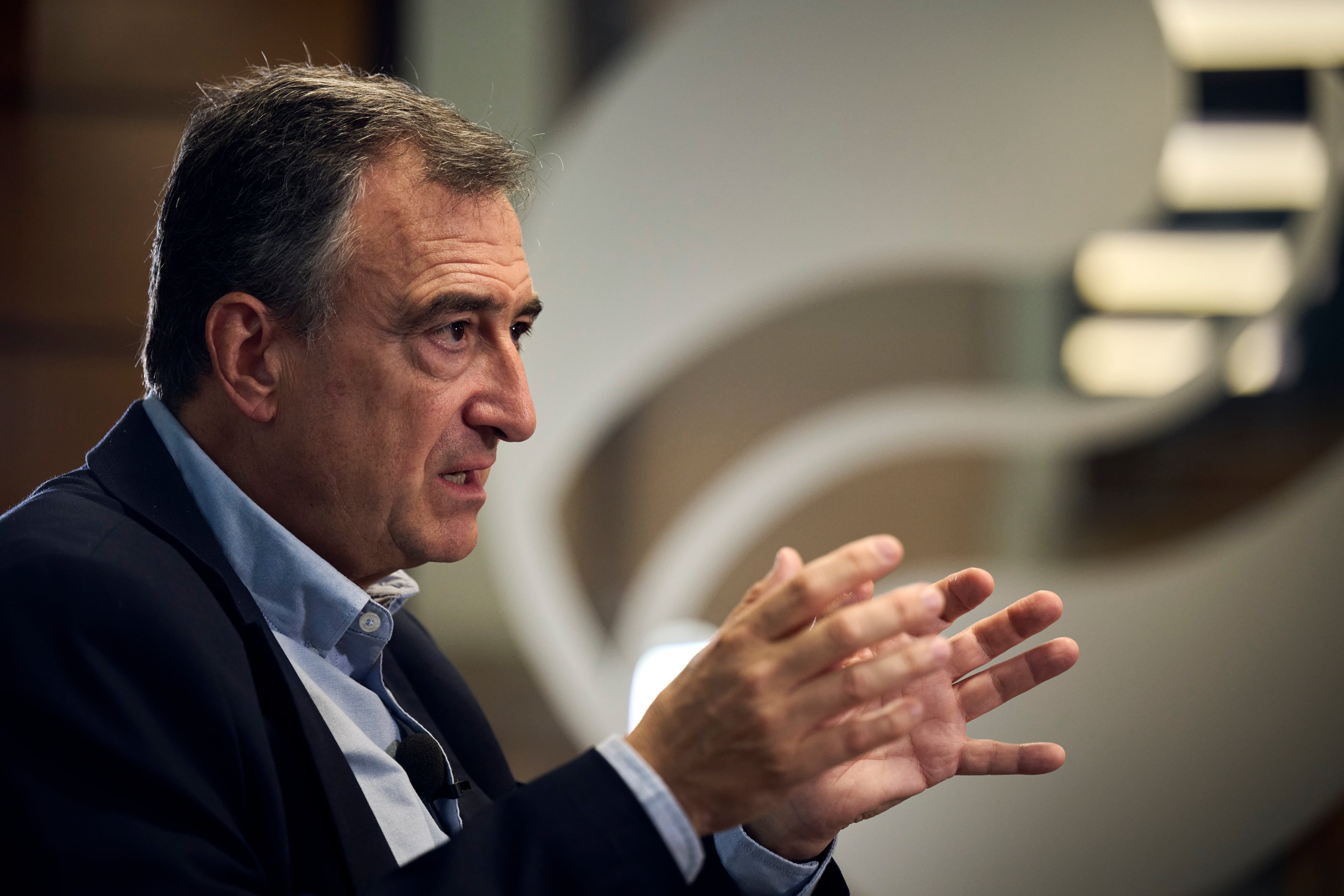 El presidente del PNV, Aitor Estaban, el pasado viernes en Sabin Etxea,la sede central del PNV en Bilbao.