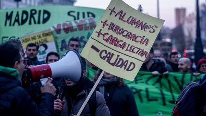 Protesta por la educación pública, en marzo en Madrid.