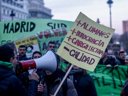 Protesta por la educación pública, en marzo en Madrid.