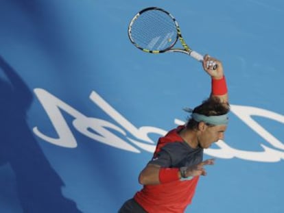 Rafael Nadal en el torneo de Abu Dabi.