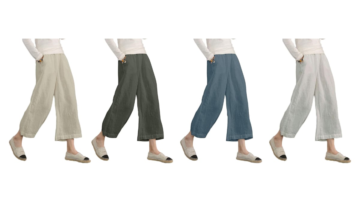 Pantalones a media pierna en varios colores.