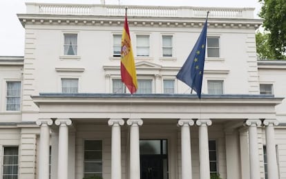 Fachada de la Embajada de España en Londres.