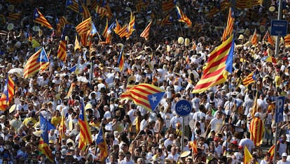 Multitudinaria manifestaci&oacute;n el domingo en Barcelona con motivo de la Diada. 