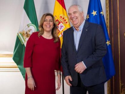 Susana D&iacute;az y Francisco Carbonero, este viernes en la Presidencia de la Junta.