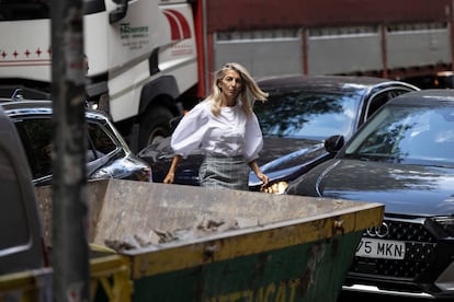 Yolanda Diaz, en una visita a la sede de Pimec de Barcelona.