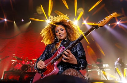 La cantante Lizzo, el 12 de marzo de 2025, en su concierto de Los Ángeles (Estados Unidos).