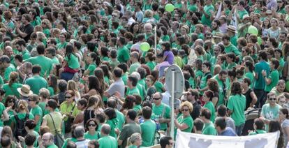 Manifestaci&oacute;n de la comunidad educativa frente a la sede del Gobierno Balear en Palma de Mallorca.