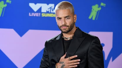 Maluma, fotografiado en la gala MTV Video Music Awards en agosto de 2020, también ha hecho célebre la coletilla "Maluma, baby" gracias a sus éxitos. 