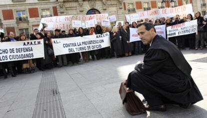 Protesta de los abogados del turno de oficio en febrero del año pasado.