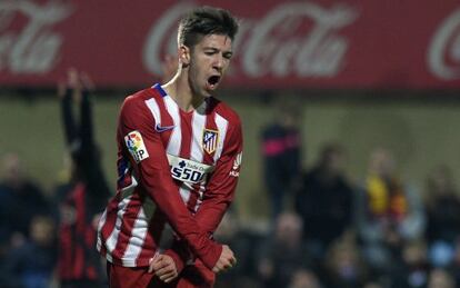 Vietto celebra el primer gol de l'Atlètic contra el Reus.