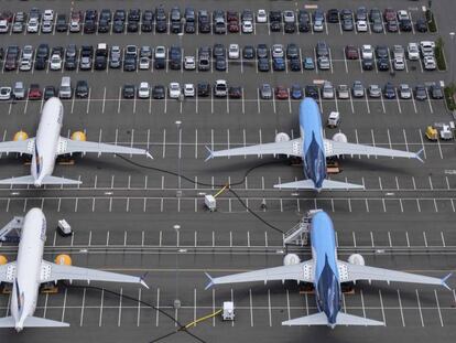 Aviones del modelo B737 MAX en la planta de Boeing en Seattle