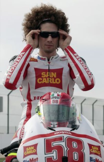 Marco Simoncelli, antes de una carrera en 2011