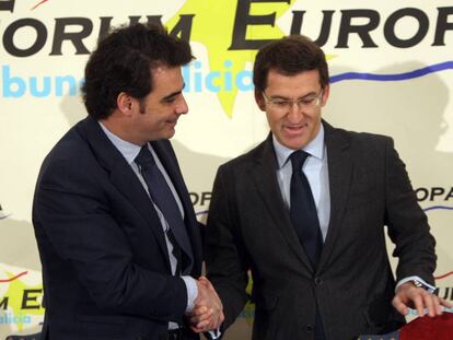 El presidente provincial del PP coruñés, Diego Calvo, con Feijóo en un imagen de 2013.