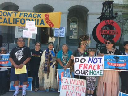 Manifestantes anti-fracking en California, este s&aacute;bado