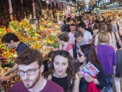 Aglomeracions a la Boqueria.