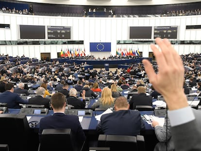 Una votación en el Parlamento Europeo el pasado 14 de marzo.