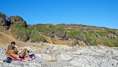 Playa al sur de la isla de Cerdeña, Italia.