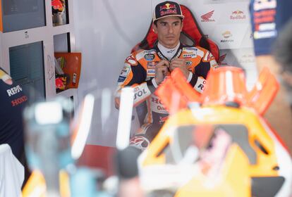 Marc Márquez durante los entrenamientos libres del Gran Premio de Japón.