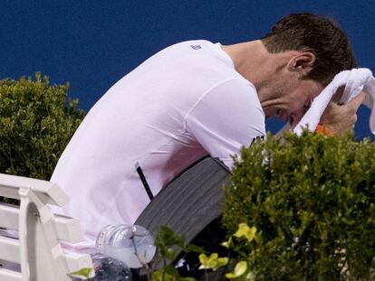 Andy Murray llora tras su victoria ante Marius Copil en Washington.