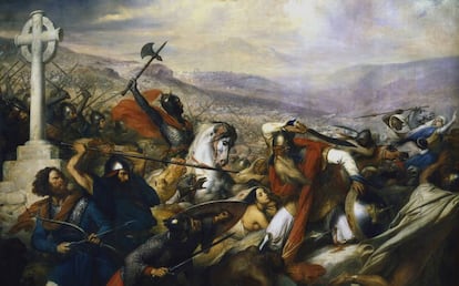 'La batalla de Poitiers', óleo pintado en 1837 por Charles de Steuben.