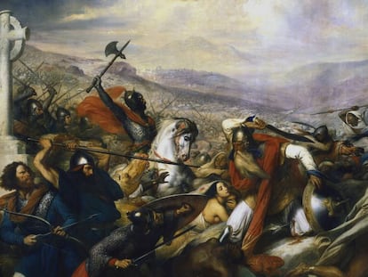 'La batalla de Poitiers', óleo pintado en 1837 por Charles de Steuben.