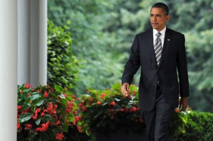 El presidente Barack Obama, antes de su intervención en la Casa Blanca.