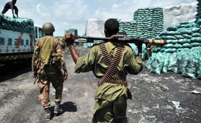 Soldados del ejército keniano en Kismayo, Somalia / Foto allafrica.com