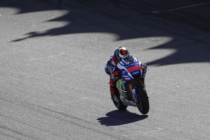 Jorge Lorenzo, durante el primer día de entrenamientos en el circuito de Sepang.