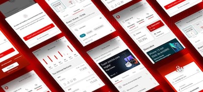 Pantallazos de los distintos servicios de la app de Vodafone.