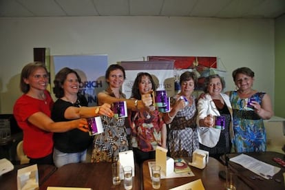 Maya Fern&aacute;ndez, second from left, celebrates her election win.