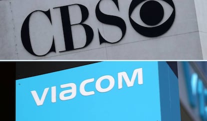 Los logos de CBS y Viacom. 