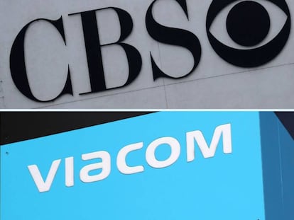 Los logos de CBS y Viacom. 