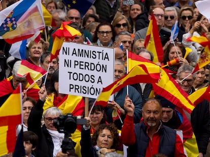 Manifestación contra la amnistía el 12 de noviembre en Pontevedra (Galicia).