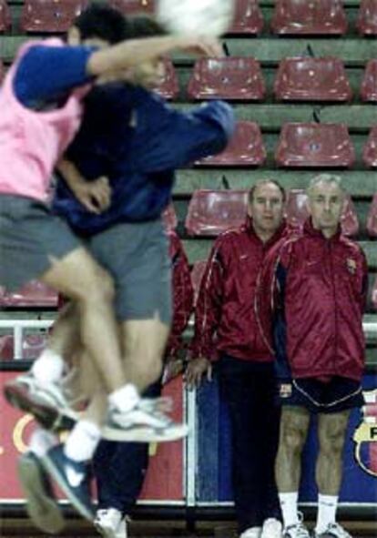 Rexach y De la Cruz, en un entrenamiento.