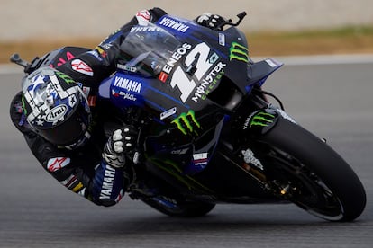 El piloto español de MotoGP, Maverick Viñales, en acción.