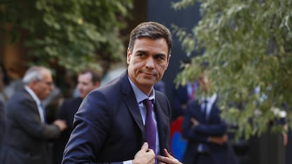 Pedro Sánchez esta semana en la La Fundación Carlos de Amberes.