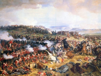 'La carga de los coraceros franceses en la batalla de Waterloo' (1872), de Félix Philippoteaux, en el Victoria and Albert Museum.