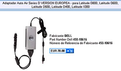 www.dell.es ofrecía la versión europea del dispositivo problemático a un precio de 70 euros.