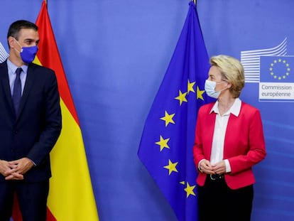 Spain's PM Pedro Sánchez and EU Commission President Ursula von der Leyen in late September.