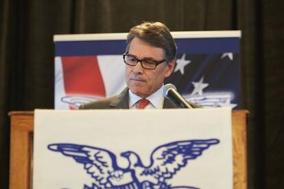 Rick Perry, durante su discurso de despedida.